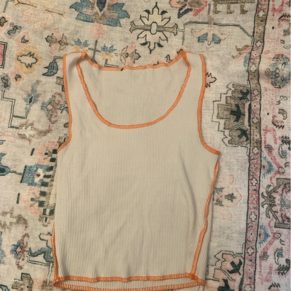 Orange Trim Ribbed Pacsun Tank Top